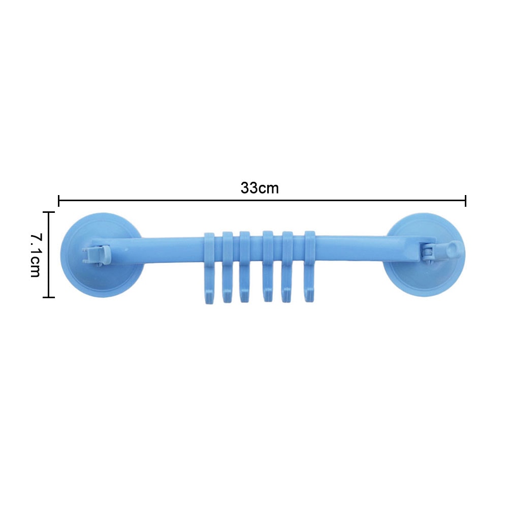 Adjustable Suction Cup Towel Rack With Hooks 5