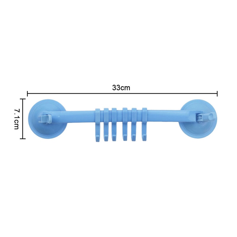 Adjustable Suction Cup Towel Rack With Hooks 5