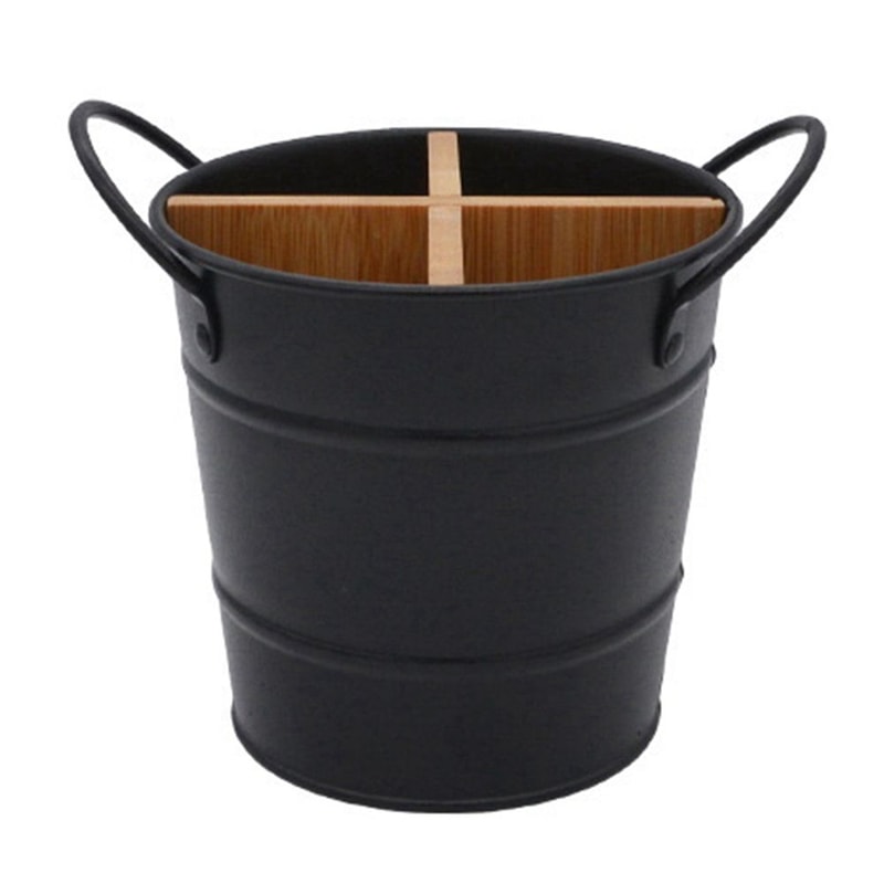 Bamboo Utensil Organizer With Drain Tray Chopstick Holder And Cutlery Stand 7