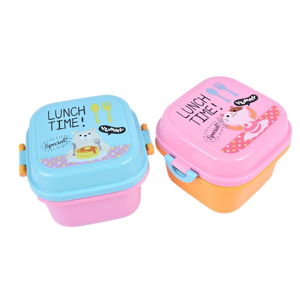 Cute Cartoon Kids Bento Box Microwave Safe Plastic School Lunchbox 1