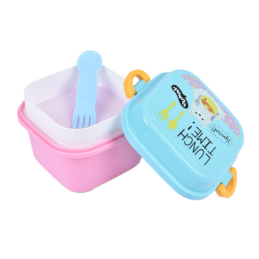 Cute Cartoon Kids Bento Box Microwave Safe Plastic School Lunchbox 2