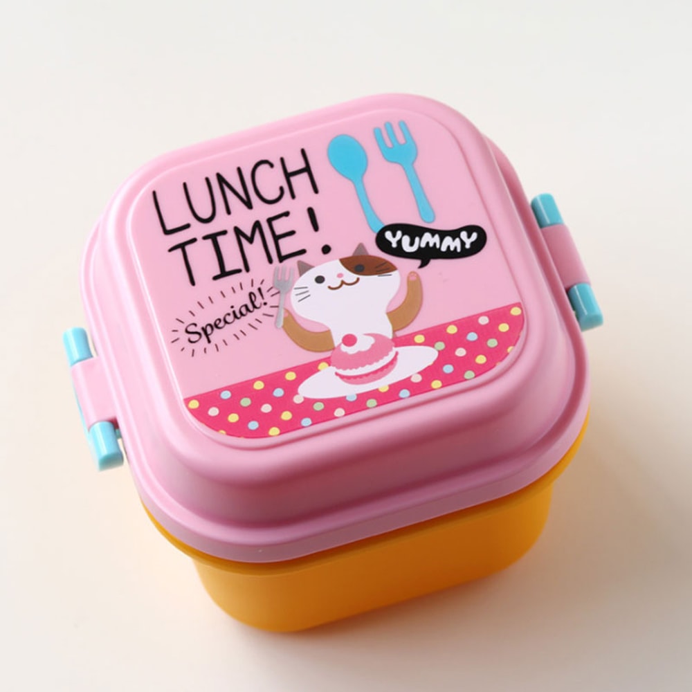 Cute Cartoon Kids Bento Box Microwave Safe Plastic School Lunchbox 7
