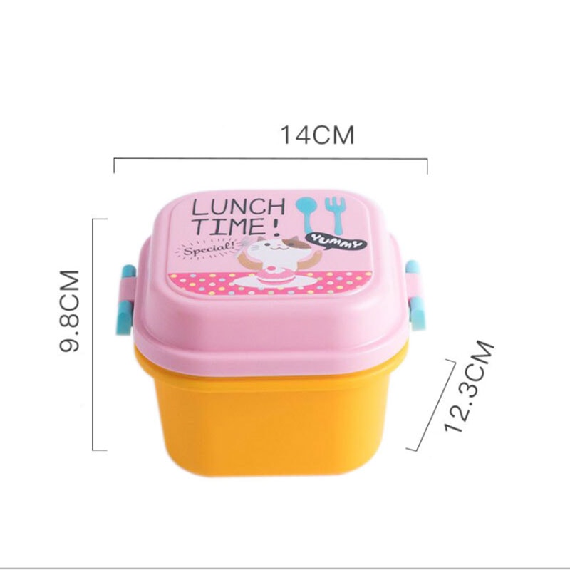 Cute Cartoon Kids Bento Box Microwave Safe Plastic School Lunchbox 5