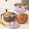 Japanese Style Stainless Steel Noodle Bowl With Lid For Dorms And Lunch 0