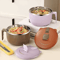 Japanese Style Stainless Steel Noodle Bowl With Lid For Dorms And Lunch 0