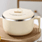Japanese Style Stainless Steel Noodle Bowl With Lid For Dorms And Lunch 7