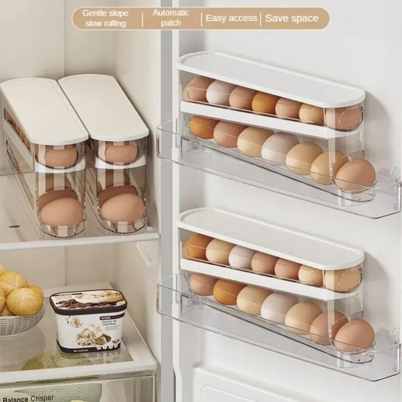 Rolling Egg Dispenser Refrigerator Egg Organizer 2