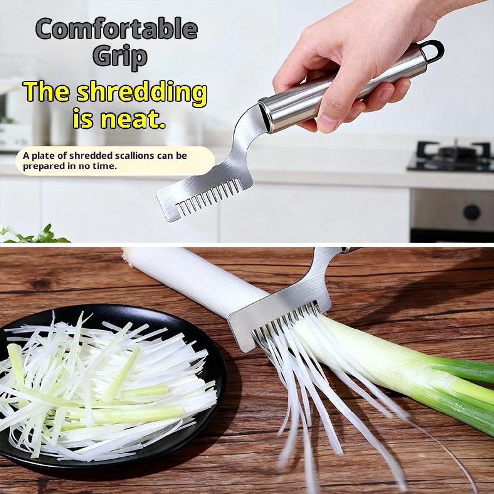 Premium Curved Blade Green Onion Chopper For Fast Easy Food Prep 3