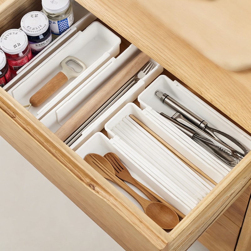 Adjustable Silverware Drawer Organizer Tray Expandable Cutlery Holder 0