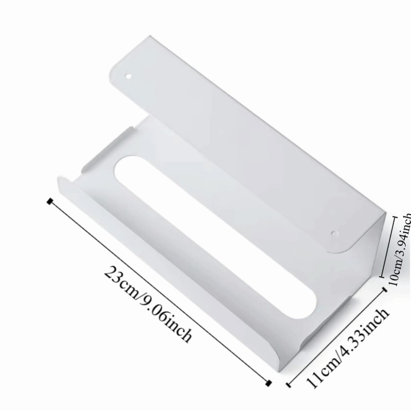 Iron Under Cabinet Paper Towel Tissue Box Holder Space Saving Drill Free Installation 5