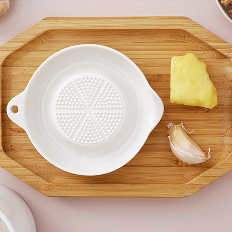 Portable Ceramic Ginger Grater & Garlic Masher Easy Spice Grinding & Food Prep Tool