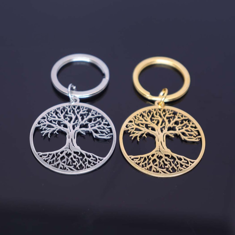 Premium Stainless Steel Tree of Life Keychain for Men & Women