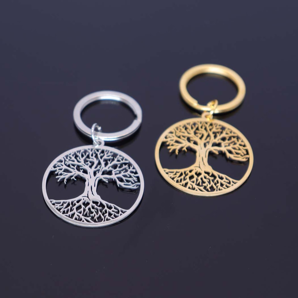 Premium Stainless Steel Tree of Life Keychain for Men & Women