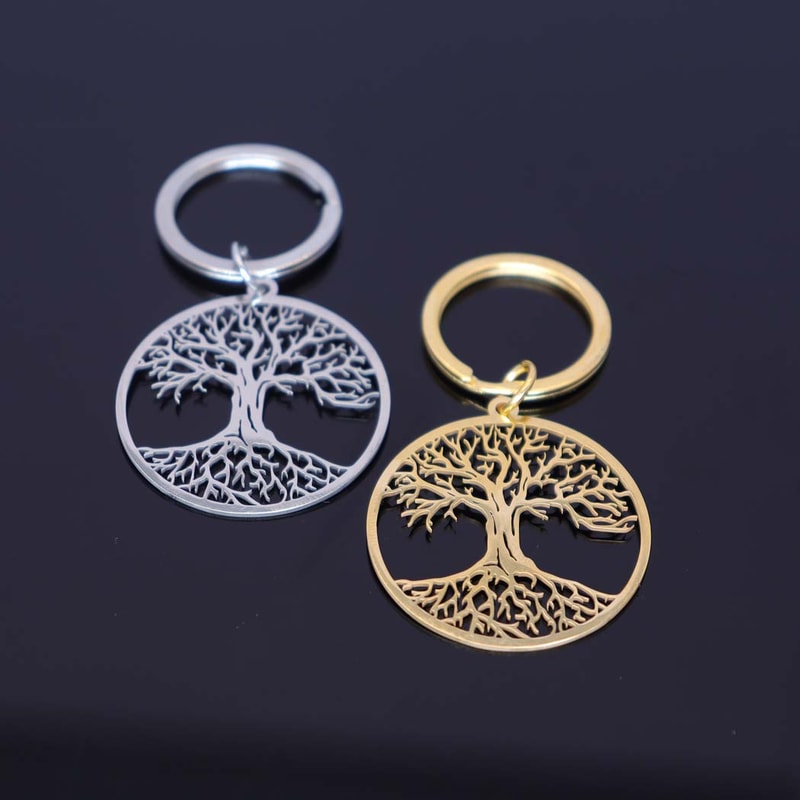 Premium Stainless Steel Tree of Life Keychain for Men & Women