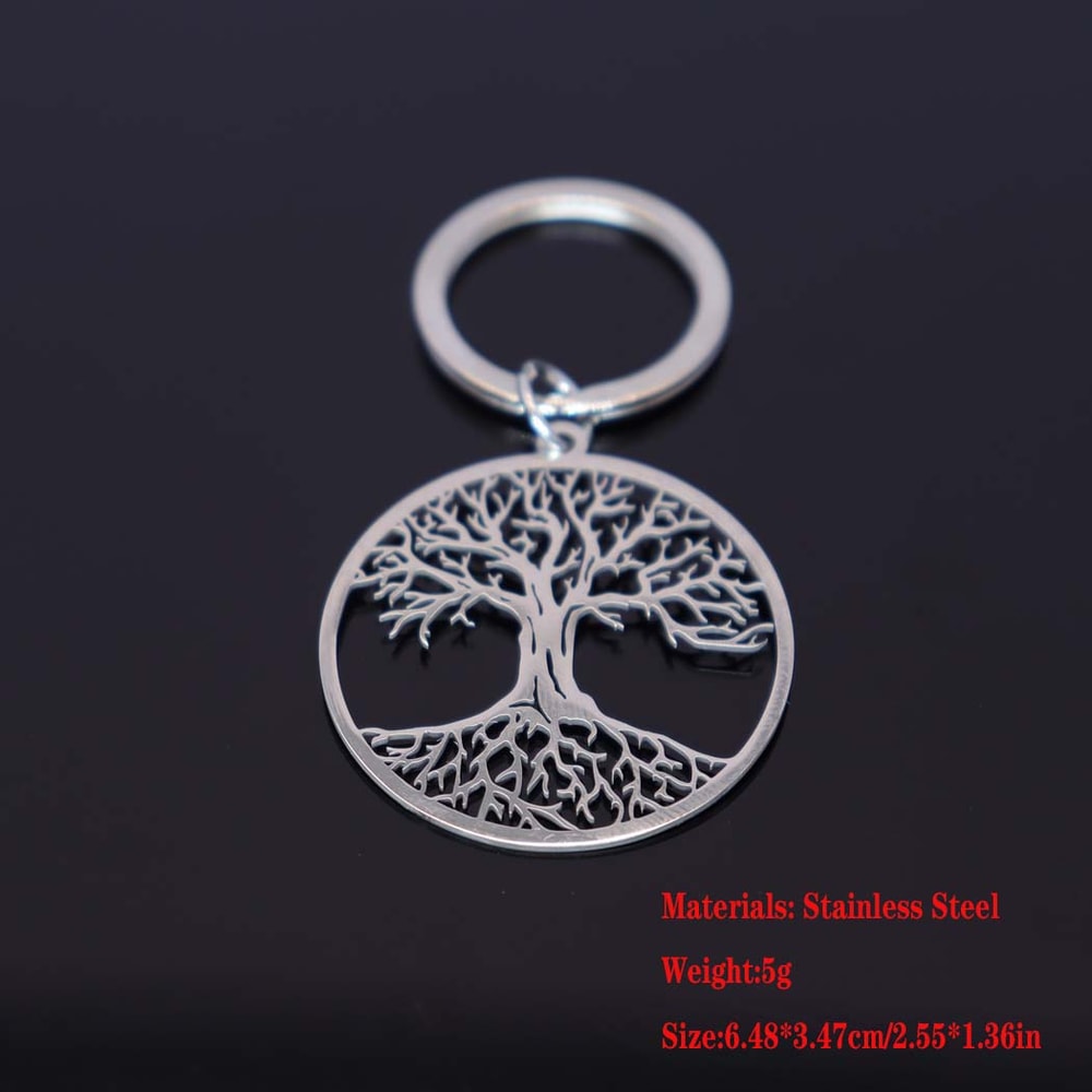 Premium Stainless Steel Tree of Life Keychain for Men & Women