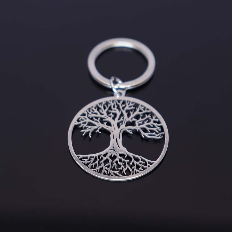 Premium Stainless Steel Tree of Life Keychain for Men & Women