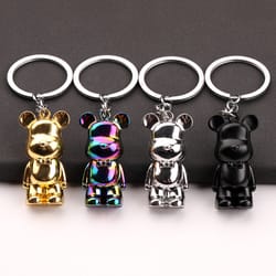 premium cute zinc alloy bear keychain for car & bag accessories