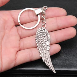 antique silver angel wing keyring pendant unique souvenir gift