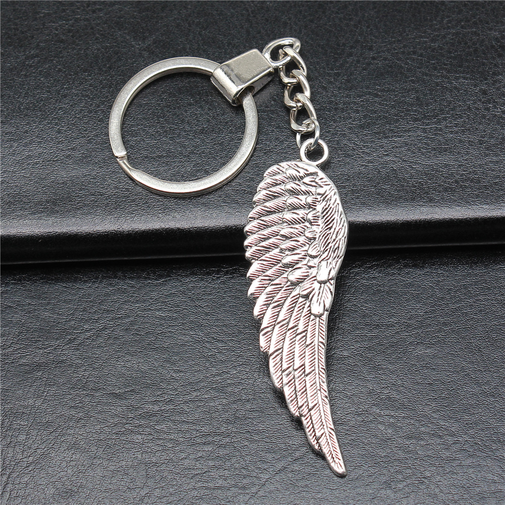 Antique Silver Angel Wing Keyring Pendant Unique Souvenir Gift