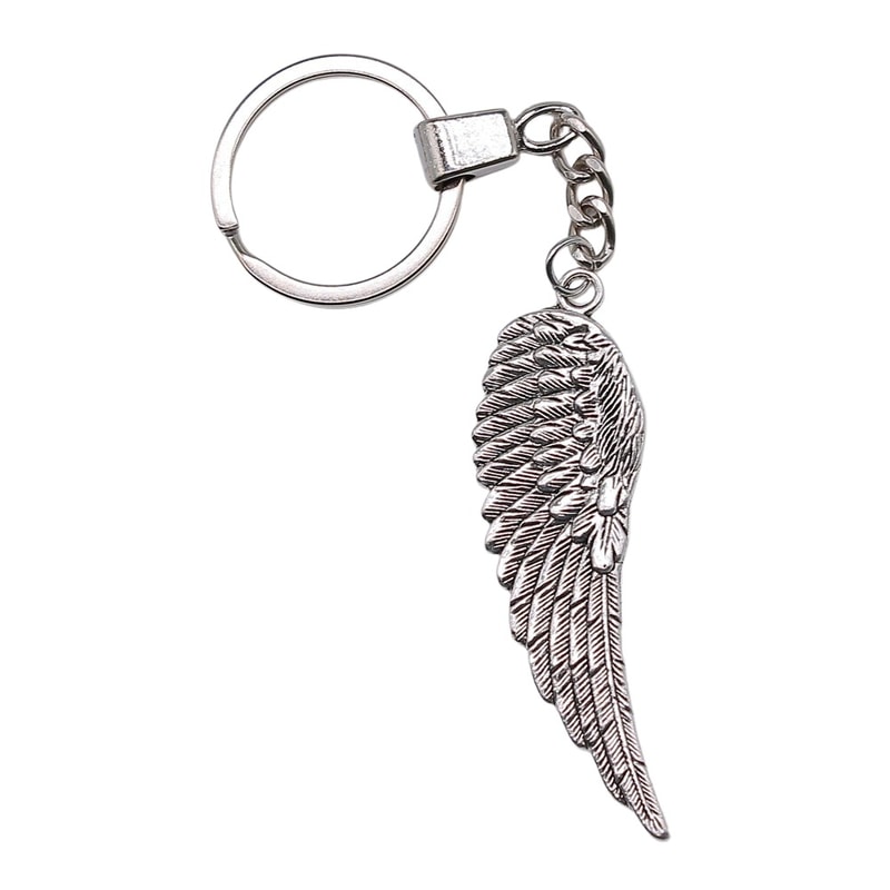 Antique Silver Angel Wing Keyring Pendant Unique Souvenir Gift