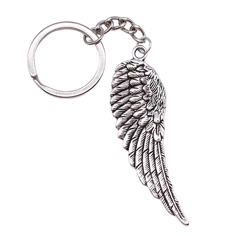 Antique Silver Angel Wing Keyring Pendant Unique Souvenir Gift