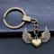 Vintage Bronze Heart Keychain with Angel Wing Charm for Men DIY Pendant Keyring