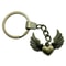 Vintage Bronze Heart Keychain with Angel Wing Charm for Men DIY Pendant Keyring