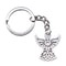 Antique Silver Angel Pendant Keyring Spiritual Charm Gift