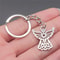 Antique Silver Angel Pendant Keyring Spiritual Charm Gift