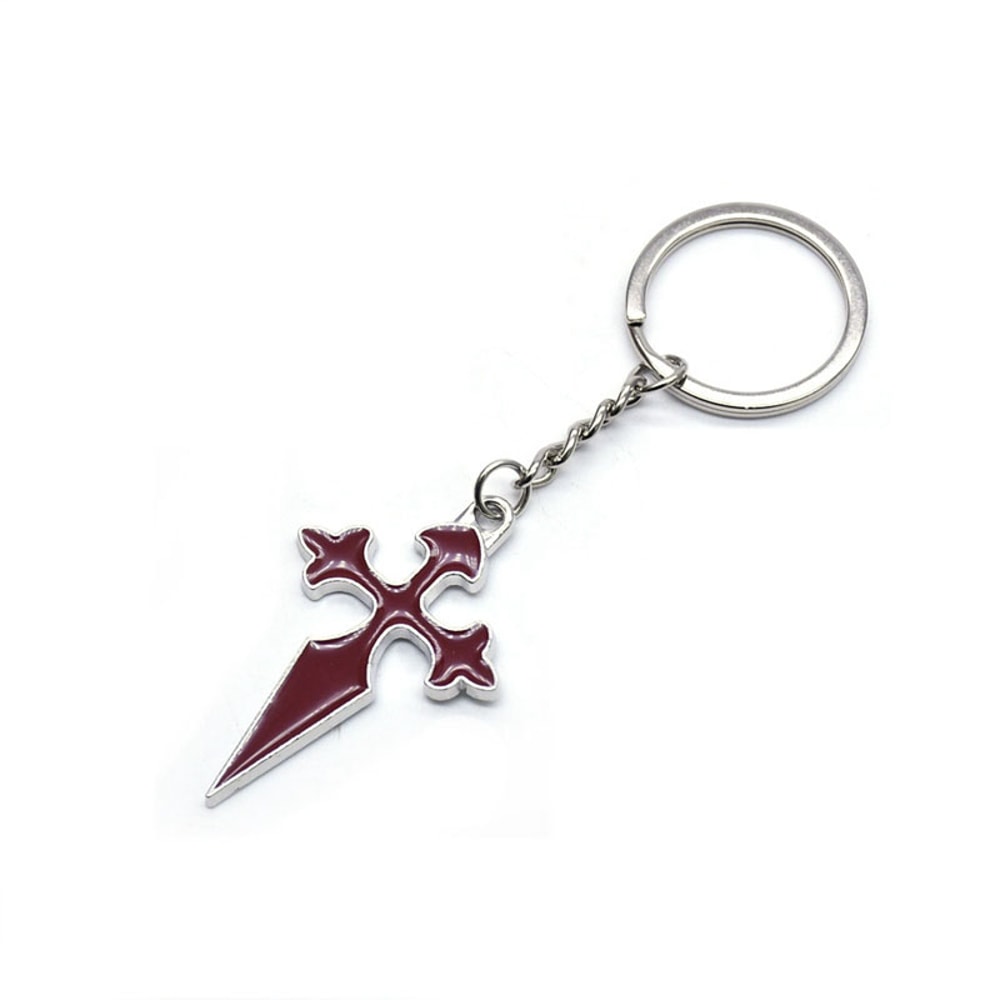 Premium Red Enamel Cross Keychain for Men & Women Durable Metal Keyring