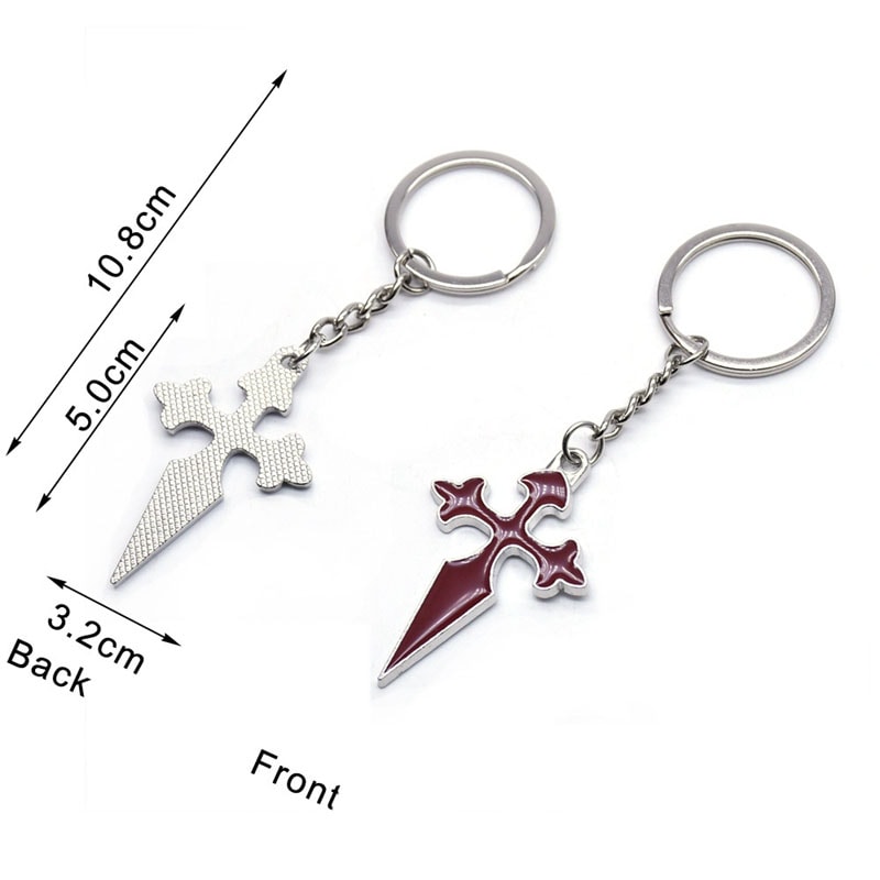 Premium Red Enamel Cross Keychain for Men & Women Durable Metal Keyring