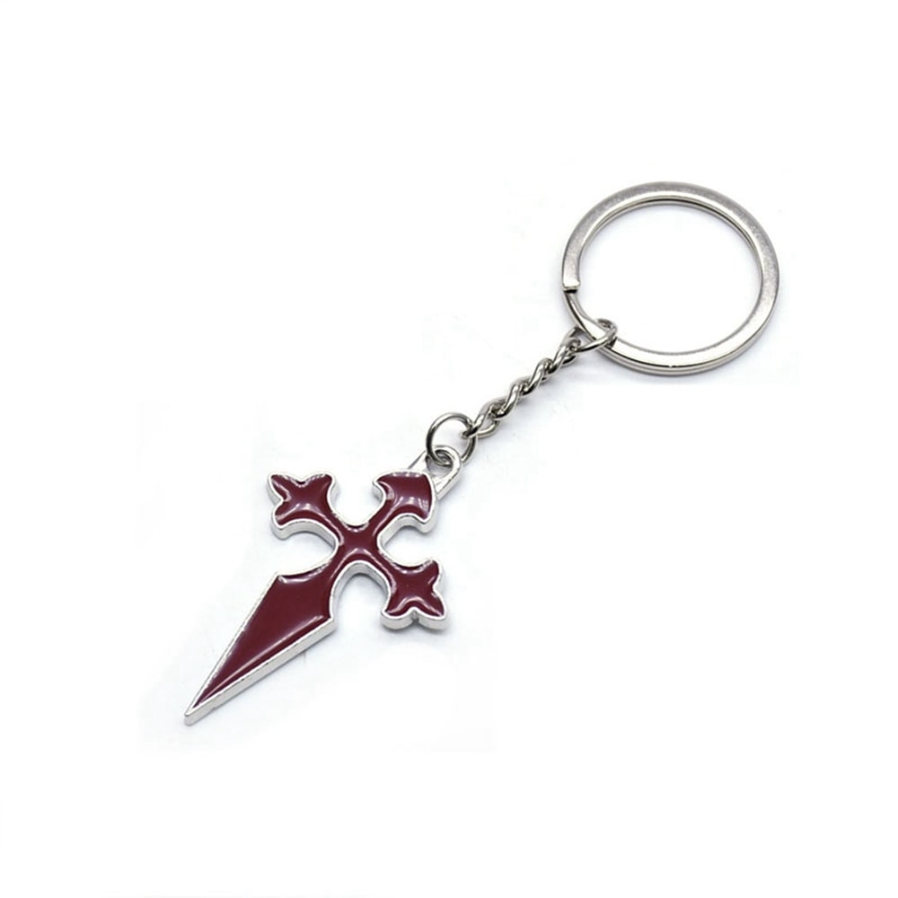 Premium Red Enamel Cross Keychain for Men & Women Durable Metal Keyring