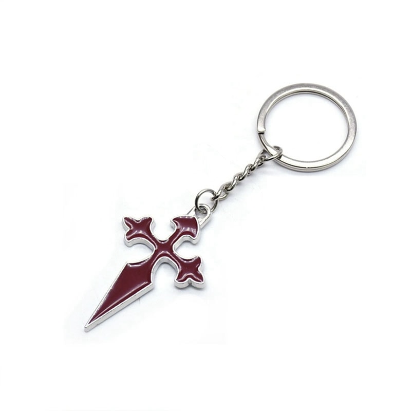 Premium Red Enamel Cross Keychain for Men & Women Durable Metal Keyring