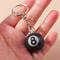 Lucky Billiard Ball Keychain Stylish Resin Pool Key Ring