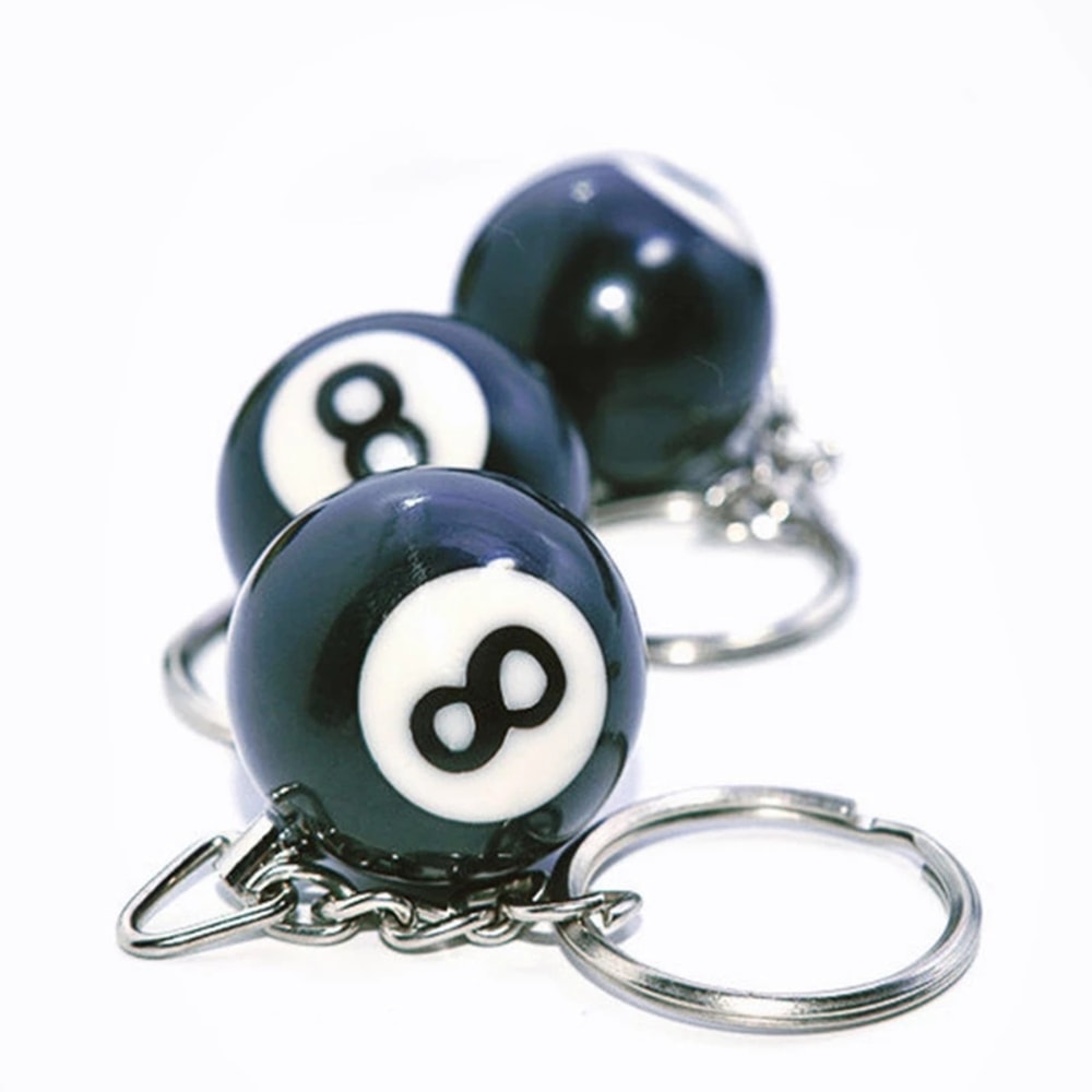 Lucky Billiard Ball Keychain Stylish Resin Pool Key Ring