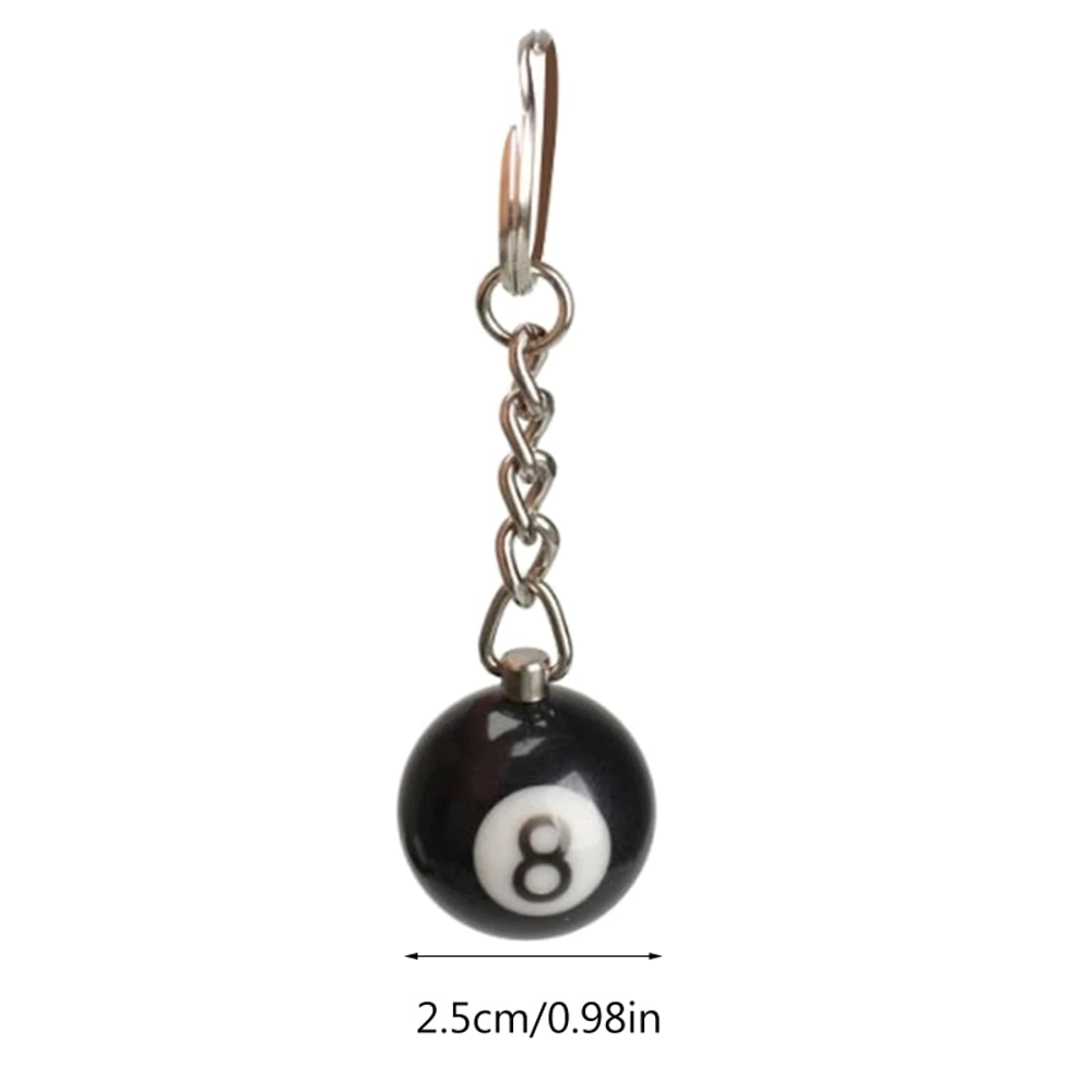 Lucky Billiard Ball Keychain Stylish Resin Pool Key Ring