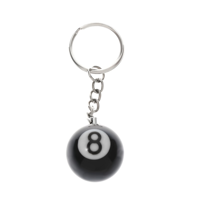Lucky Billiard Ball Keychain Stylish Resin Pool Key Ring