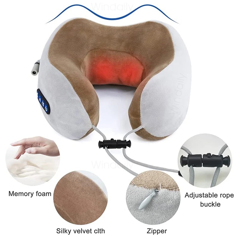 Portable Neck Massager With Heat Vibration For Cervical Pain Relief 2