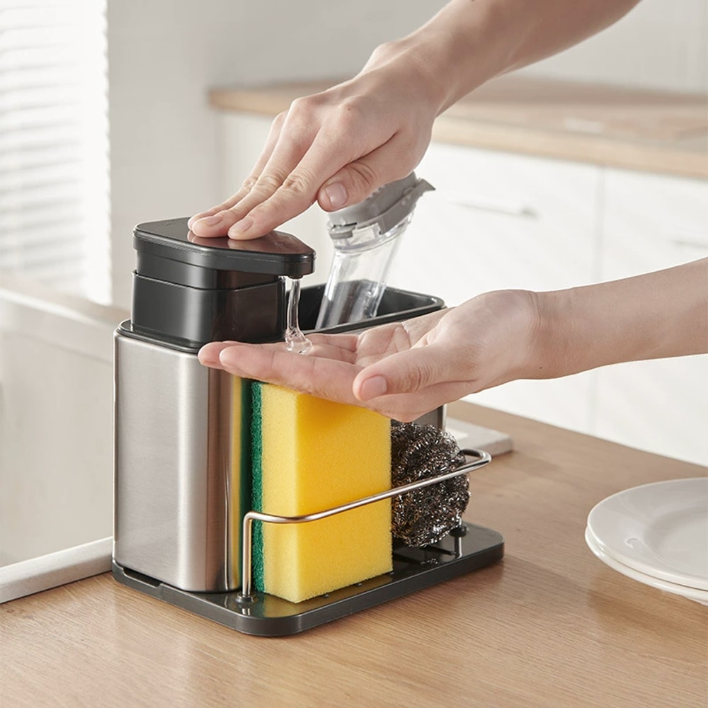 Kitchen Sink Organizer with Soap Dispenser & Storage Rack