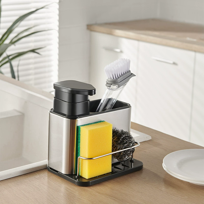 Kitchen Sink Organizer with Soap Dispenser & Storage Rack