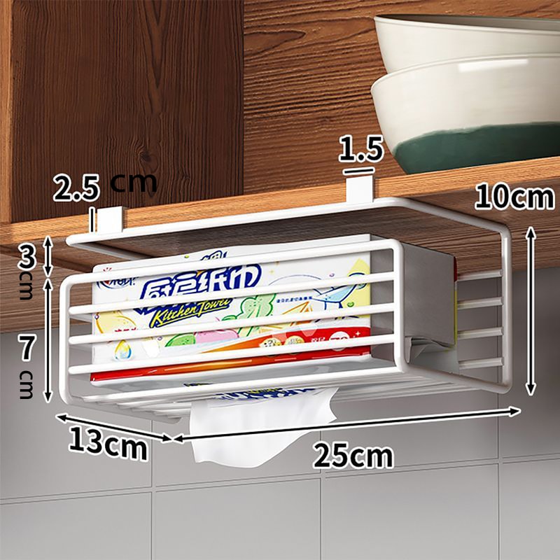 Premium Kitchen Tissue & Wet Wipe Hanger Space Saving Roll Storage Rack