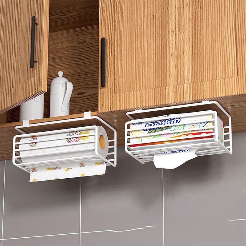 Premium Kitchen Tissue & Wet Wipe Hanger Space Saving Roll Storage Rack
