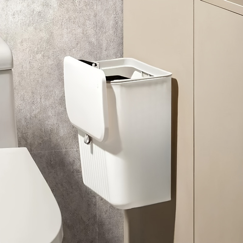 Space Saving Wall Mounted Kitchen Trash Bin Durable Plastic Garbage Storage
