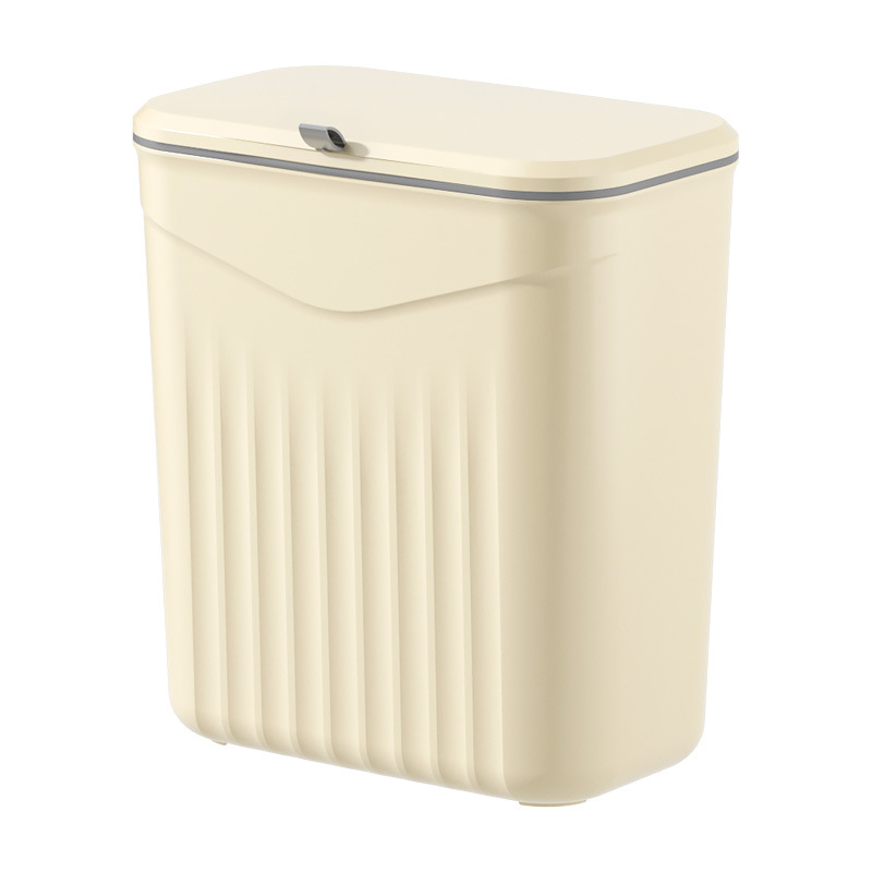 Space Saving Wall Mounted Kitchen Trash Bin Durable Plastic Garbage Storage