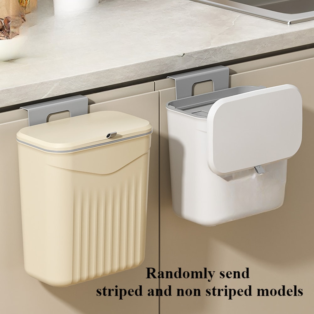Space Saving Wall Mounted Kitchen Trash Bin Durable Plastic Garbage Storage