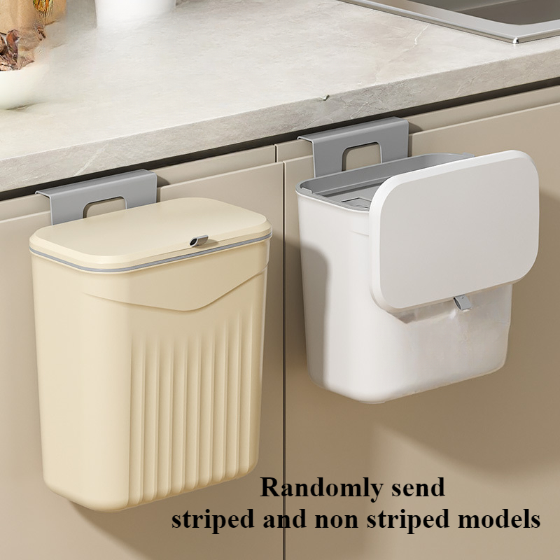 Space Saving Wall Mounted Kitchen Trash Bin Durable Plastic Garbage Storage