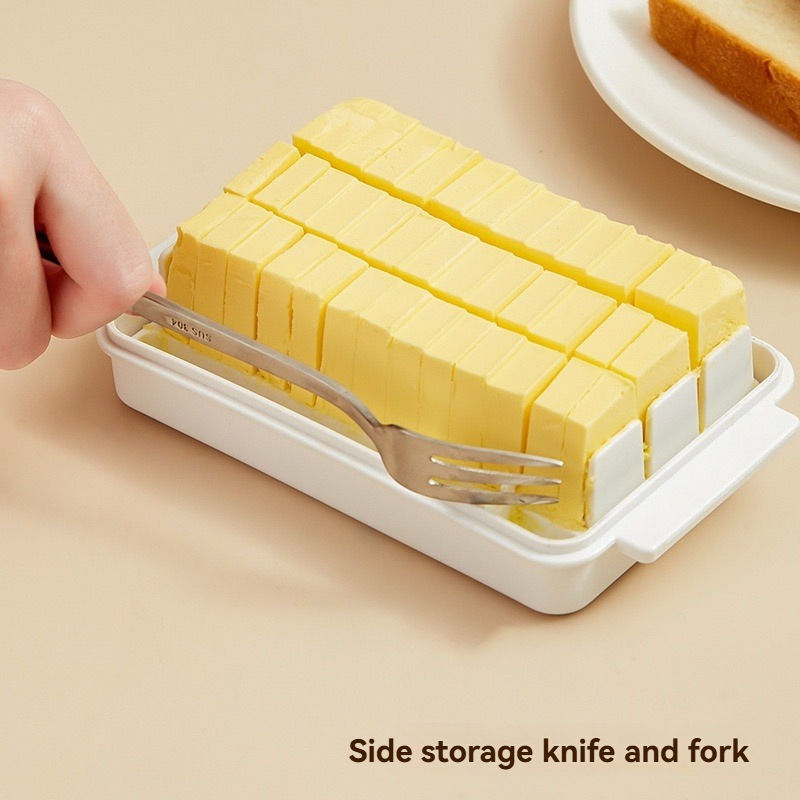Premium Butter & Cheese Storage Box with Lid Refrigerator Crisper & Slicer
