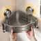 Triangular Suction Cup Bathroom Shelf with Hooks Space Saving Organizer