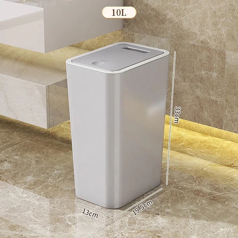 Odor Proof One Touch Trash Can Durable Space Saving Kitchen Bathroom Bin 6