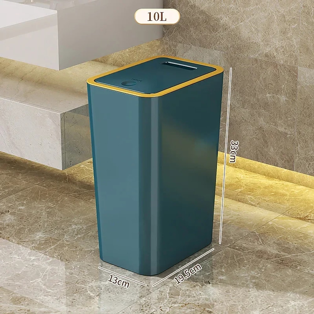 Odor Proof One Touch Trash Can Durable Space Saving Kitchen Bathroom Bin 7